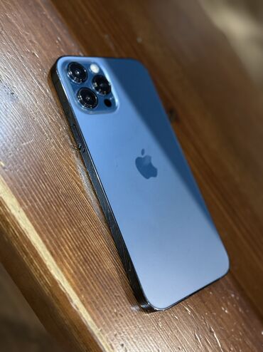 Apple iPhone: IPhone 12 Pro Max, Б/у, 128 ГБ, Pacific Blue, Зарядное устройство, Защитное стекло, Чехол, 89 %