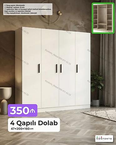 Mebel: 4 qapılı geyim dolabı Ölçü: 47×200×160 sm Material: 18 mm laminat — 1
