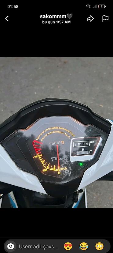 Мопеды, скутеры: Model: s50 (Jufan) Cub tipli motosiklet Rəng: ağ-qara-mavi aktsentlər — 4
