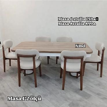 Masa və oturacaq dəstləri: Masa və stul dəsti - Dəst: masa + 6 stul - Forma: oval və ya — 11