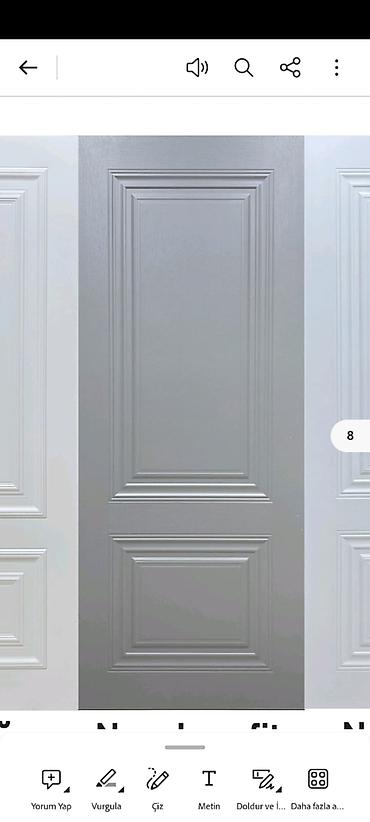 İç qapı – klassik panelli dizayn - Rəng: boz (neytral ton, müasir