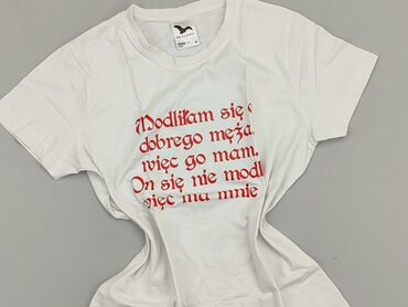 bluzki z koronką białe: T-shirt, M, stan - Dobry