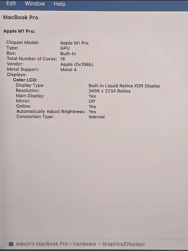 Ноутбуки Apple (MacBook): Для программирования, Б/у, Apple M1 Pro, ОЗУ, RAM: 16 ГБ — 9