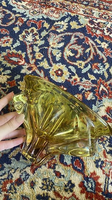 meyve qablar: Sarı tonlarda üfürülmüş şüşə dekor qab - Material: qalın, şəffaf — 2