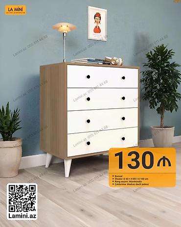 Komod – La Mini - Minimalist dizayn, ağ ön panellər və taxta