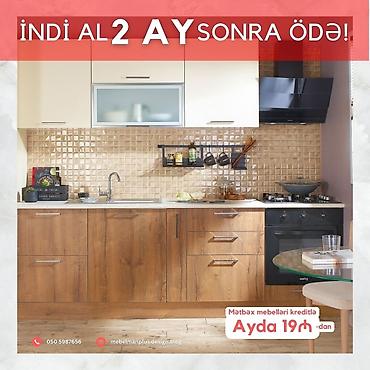 Sifarişlə mebel: Sifarişlə mətbəx dəsti, Özü çəkən petlələr, Sadə laminat, Kredit var, Pulsuz çatdırılma — 8
