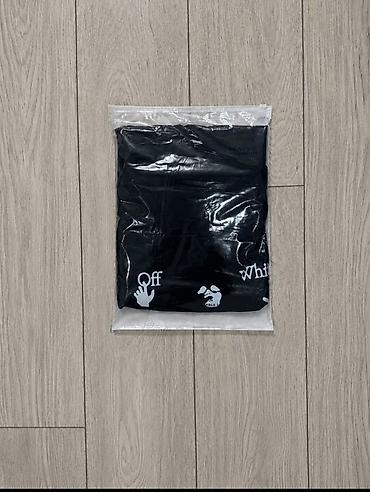 Мужская футболка, L, XL, Off-White, Новый, цвет - Черный, Платная доставка