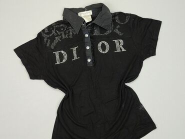 tommy hilfiger t shirty damskie czarne: Koszulka polo, Dior, L, stan - Bardzo dobry