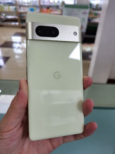 телефон в оше: Google Pixel 7, Колдонулган, 128 ГБ, түсү - Сары, 1 SIM, eSIM