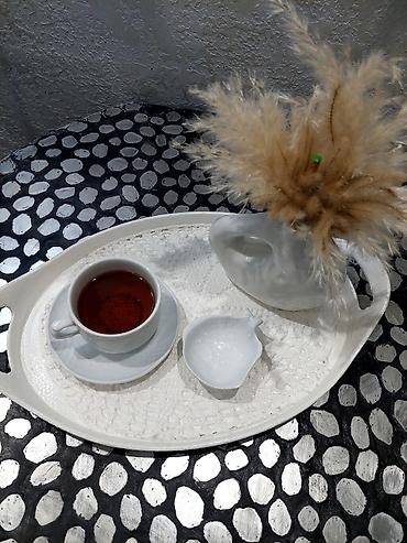 caydanlar: Ağ dekorativ servis/tray Instagram:@art_form.design - Forma: oval — 4