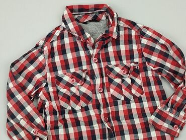 koszula oversize krotki rekaw: Koszula 3-4 lat, stan - Bardzo dobry, wzór - Kratka, kolor - Czerwony