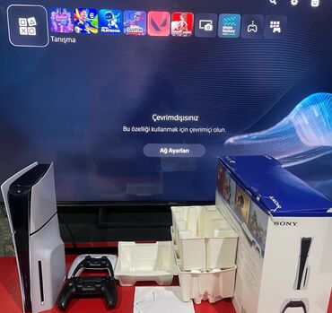 playstation 4 slim 1tb qiymeti: Ps 5 Slim İdeal Vezyetde Senedlerı Karobkası Var ustunde 2 eded Jostık