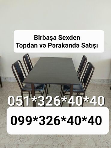 metbex stol stul: Mətbəx üçün, Qonaq otağı üçün, Yeni, Açılan, Dördbucaq masa, 4 stul, Azərbaycan