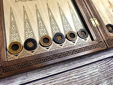 Нарды: Нарды деревянные "Кыял" с национальным орнаментом . - Корпус-книга — 7