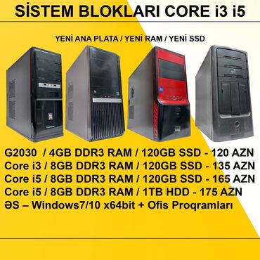 kreditle komputer: Sistem Blokları “G2030/CORE i3/CORE i5” ⭐G2030 / 4GB DDR3 RAM / 128GB
