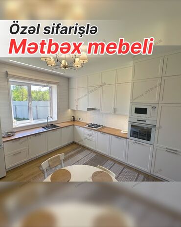 ремонт кухни в хрущевке: Özəl sifarişlə mətbəx mebeli - Dizayn: Skandinaviya üslubunda, ağ