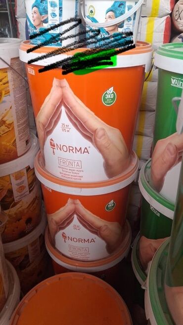 оптом краски: Акриловая краска, Alina Paint Norma Fronta, Для фасада, цвет - Белый, 25 кг, Матовая, Моющаяся