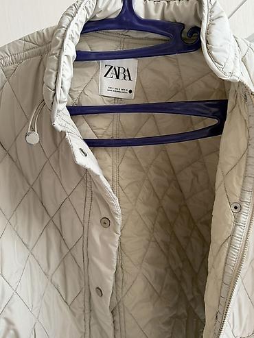 fabric case: Стеганая куртка ZARA оригинал - Цвет: светло-бежевый (молочный). - — 2