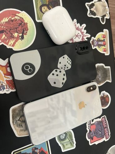 продаю б у телефон: IPhone X, Б/у, 64 ГБ, Белый, Чехол, 85 %