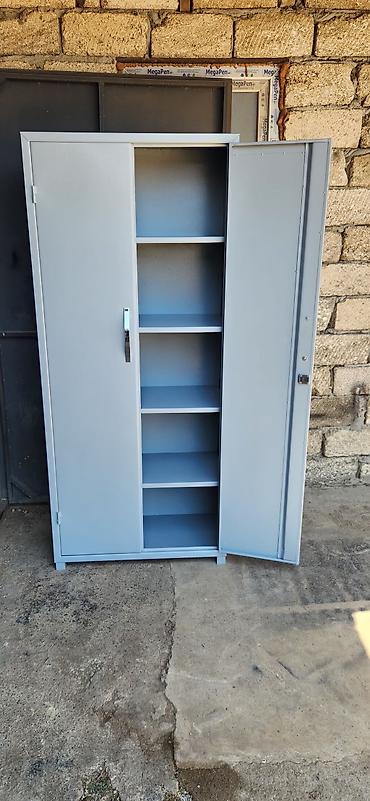 Ofis dolabları: Metall şkaf – 2 qapılı, açarlı - Material: polad (toz boya ilə — 2