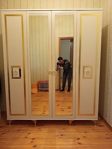 geyim dolabi: Yeni, 4 qapılı, Güzgülü, Ağ, Açılan, Düz dolab — 2