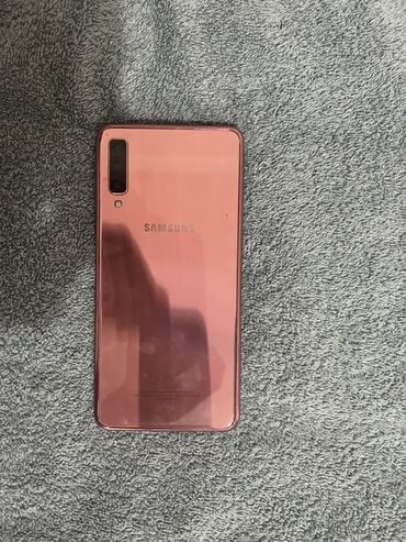 карты памяти class 3 для планшетов: Samsung Galaxy A7, Колдонулган, 64 ГБ, түсү - Кызгылт, 2 SIM