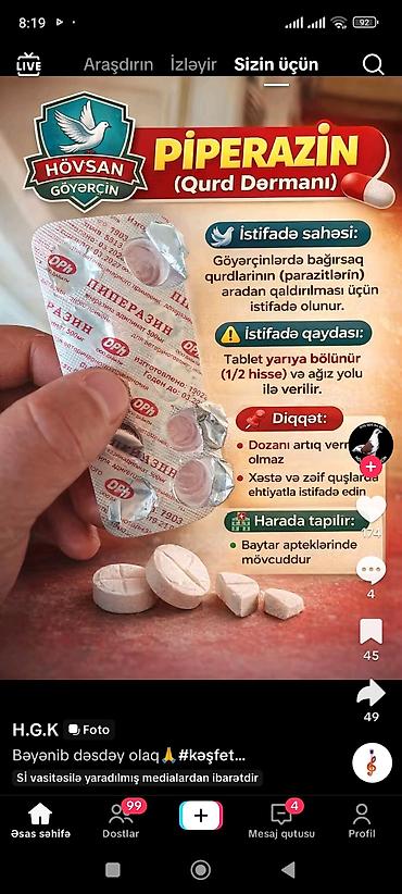 pişik balaca: Məhsul: Göy zərli “köhnə boynu” ağ göyərçinlər Təsvir: - Rəng: Qar — 6