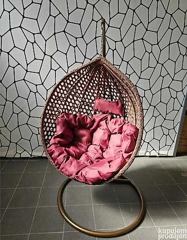 Ležaljke i ljuljaške: Viseća “egg” fotelja sa stalkom - Konstrukcija: čvrst metalni okvir — 2
