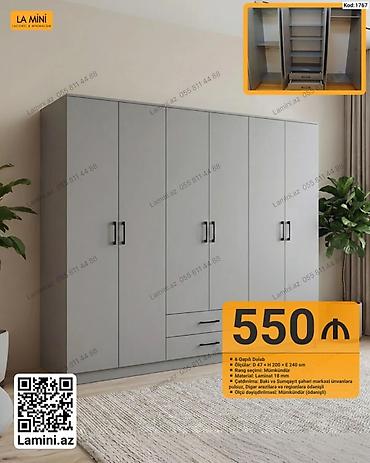 generator az: 6 qapılı dolab – Kod: 1767 - Ölçülər: Dərinlik 47 sm × Hündürlük 200 — 1