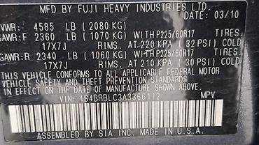Subaru: Subaru Outback: 2010 г., 2.5 л, Вариатор, Бензин, Кроссовер — 5