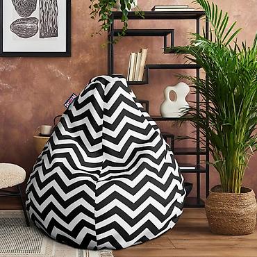 rang duboke patike: Lazy bag – Cik-cak crno‑bele linije (šifra: 009-270) Udoban lazy bag — 1