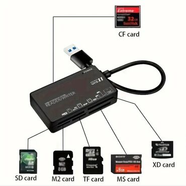 bluetooth aparatı: Çoxfunksiyalı USB-C OTG. 6-sı 1-də KART OXUYUCU. SD və TF kartları