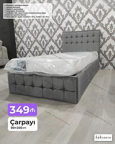 Ev və bağ: Tək nəfərlik çarpayı – 90×200 sm - Rəng seçimi: mümkündür - Parça — 1