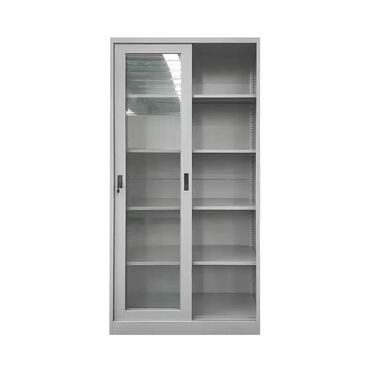 mebel qapi: Metall şkaf – sürgülü şüşə qapılı model - Korpus: möhkəm metal