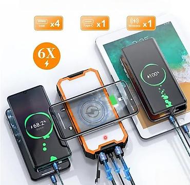 yettel ruter internet: Solarni power bank 20000 mAh sa bežičnim punjenjem i LED svetlom - — 9