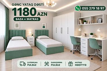 usag ucun manej: Gənc yataq dəsti – baza + matras ilə birgə Qiymət: 1180 AZN — 1