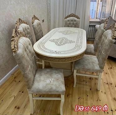 Qonaq otağı üçün, Yeni, Açılan, Dördbucaq masa, 6 stul lalafo.az -da Qonaq otağı üçün, Yeni, Açılan, Dördbucaq masa, 6 stul