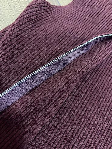 usta geyimi: Bordo rəngli trikotaj jilet - Material: qalın, elastik, ribli — 2