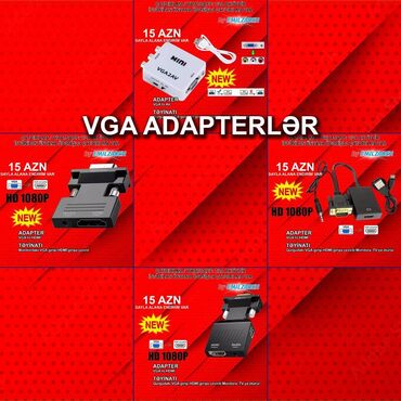 Digər kompüter aksesuarları: VGA Adapterlər 🚚Metrolara və ünvana çatdırılma var, ❗ÖDƏNİŞLİDİR❗