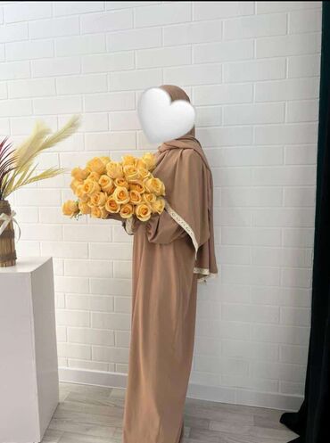 мусульманский платье: Повседневное платье, Осень-весна, Длинная модель, Прямое