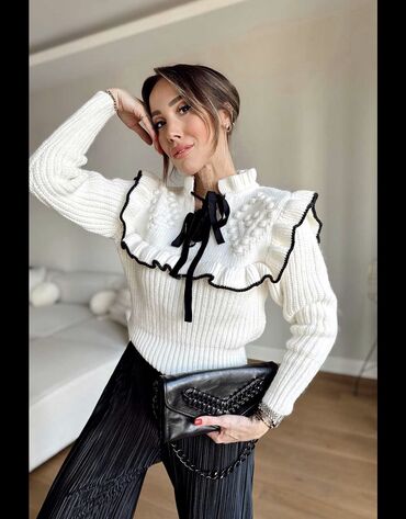oksana qadin geyimleri gence instagram: Женский свитер S (EU 36), цвет - Белый