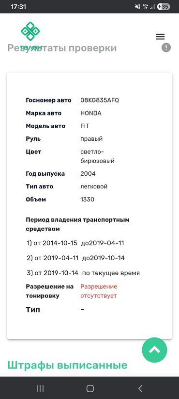 Honda: Honda Fit: 2004 г., 1.3 л, Автомат, Бензин, Хэтчбэк — 12