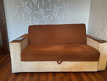 Divanlar: İki nəfərlik divan - Rəng: qəhvəyi oturacaq və söykənəcək, krem — 2