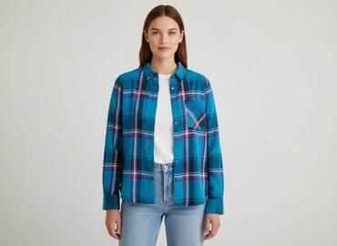 koszula damska w geometryczne wzory: George, Сорочка жіноча, розмір M