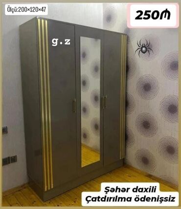 Çarpayılar: Yeni, Düz dolab, Qarderob, paltar dolabı