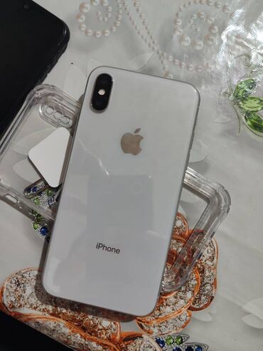 IPhone X, Б/у, 64 ГБ, Белый, Чехол, 81 %