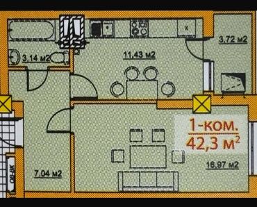 кабинет для салона: 1 комната, 42 м², Элитка, 9 этаж, ПСО (под самоотделку)