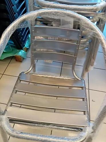 Setovi stolova i stolica: METALNA BASTENSKA STOLICA NOVA METAL-ALUMINIJUM ZA TERASU | Cene — 12