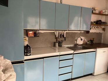 кухонная мебел бу: Кухонный гарнитур, цвет - Голубой, Б/у