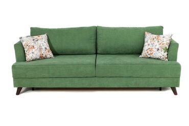 диван двуспальный раскладной: Прямой диван, цвет - Зеленый, В рассрочку, Новый